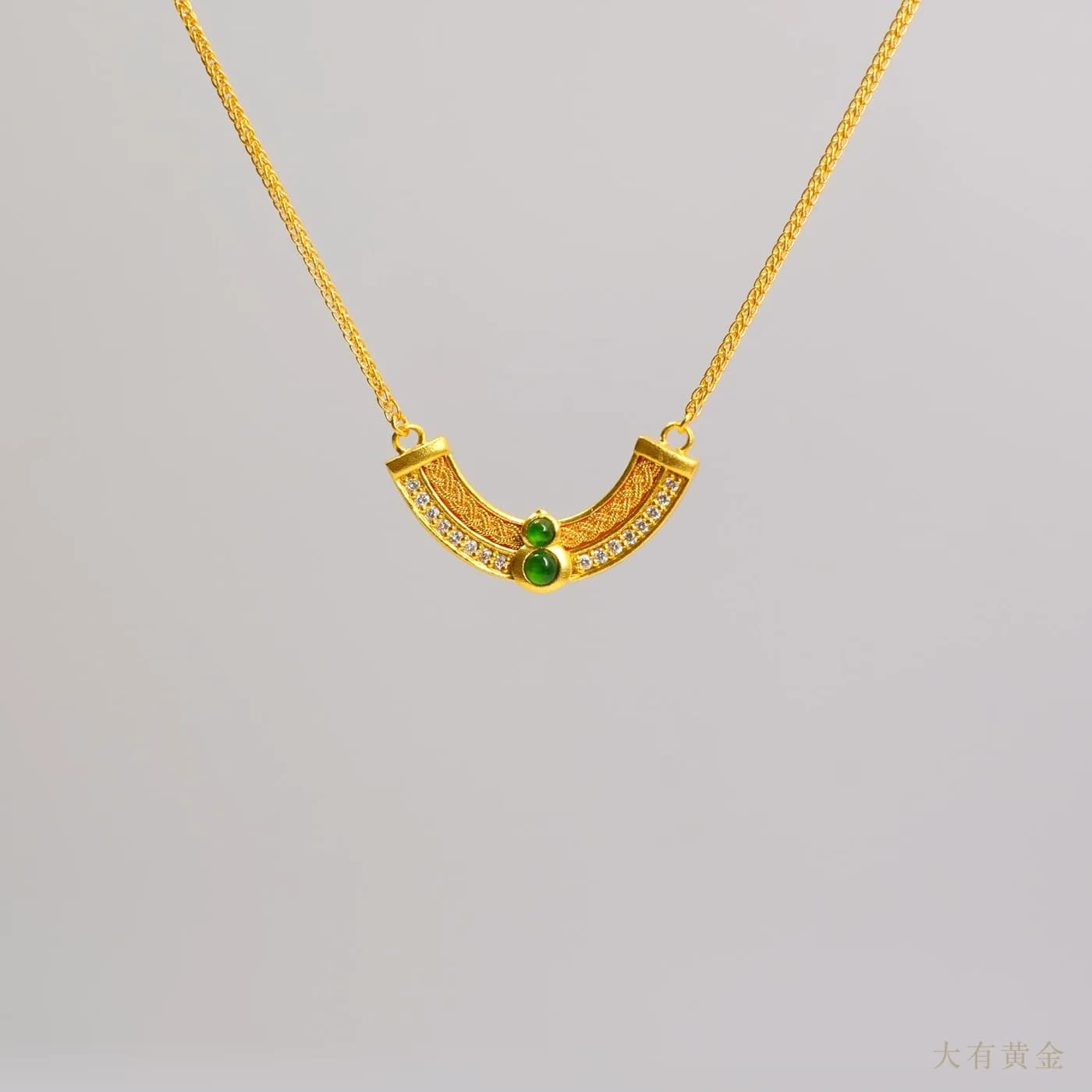 绿翡翠葫芦项链