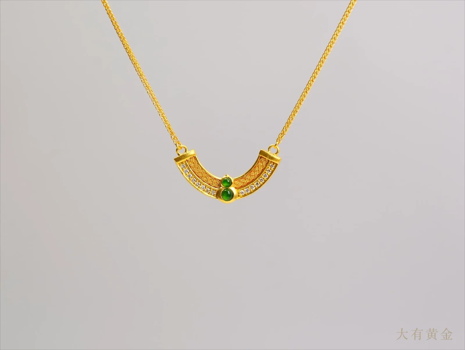 绿翡翠葫芦项链