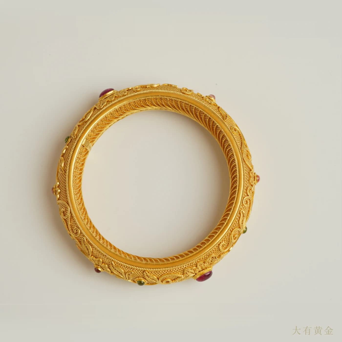 花丝彩石手镯圈号58