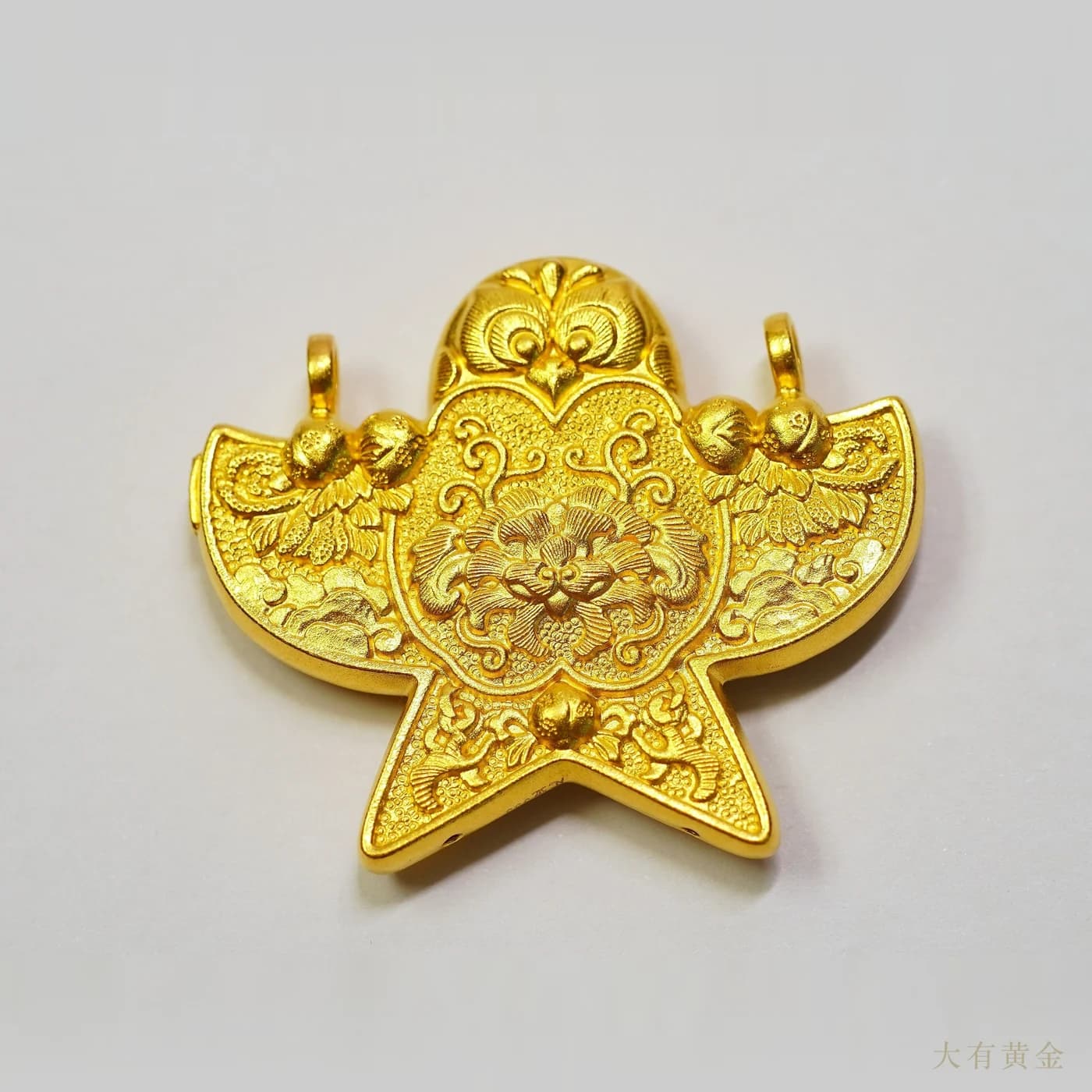 足金锁-錾刻纸鸢