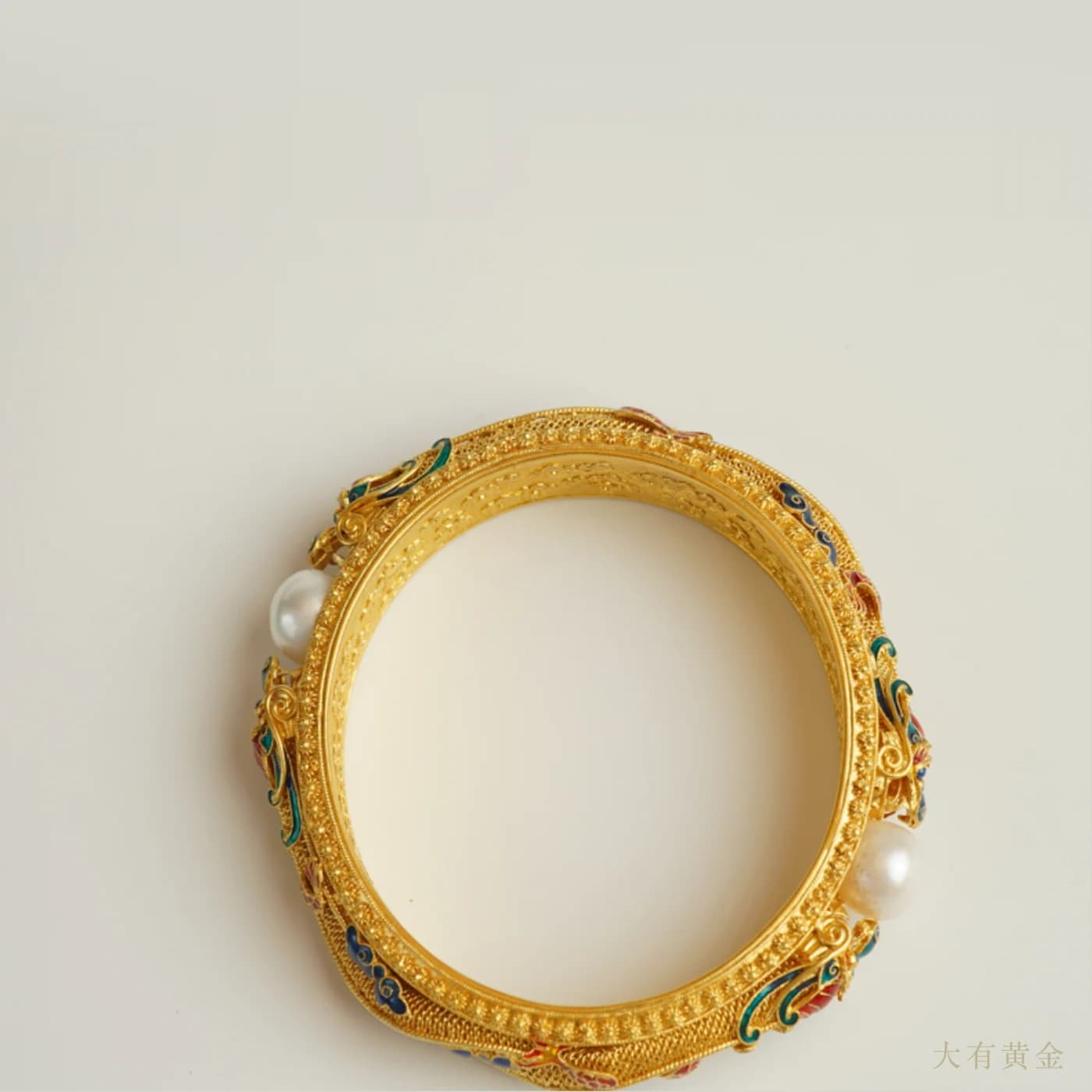 双龙戏珠手镯圈号68